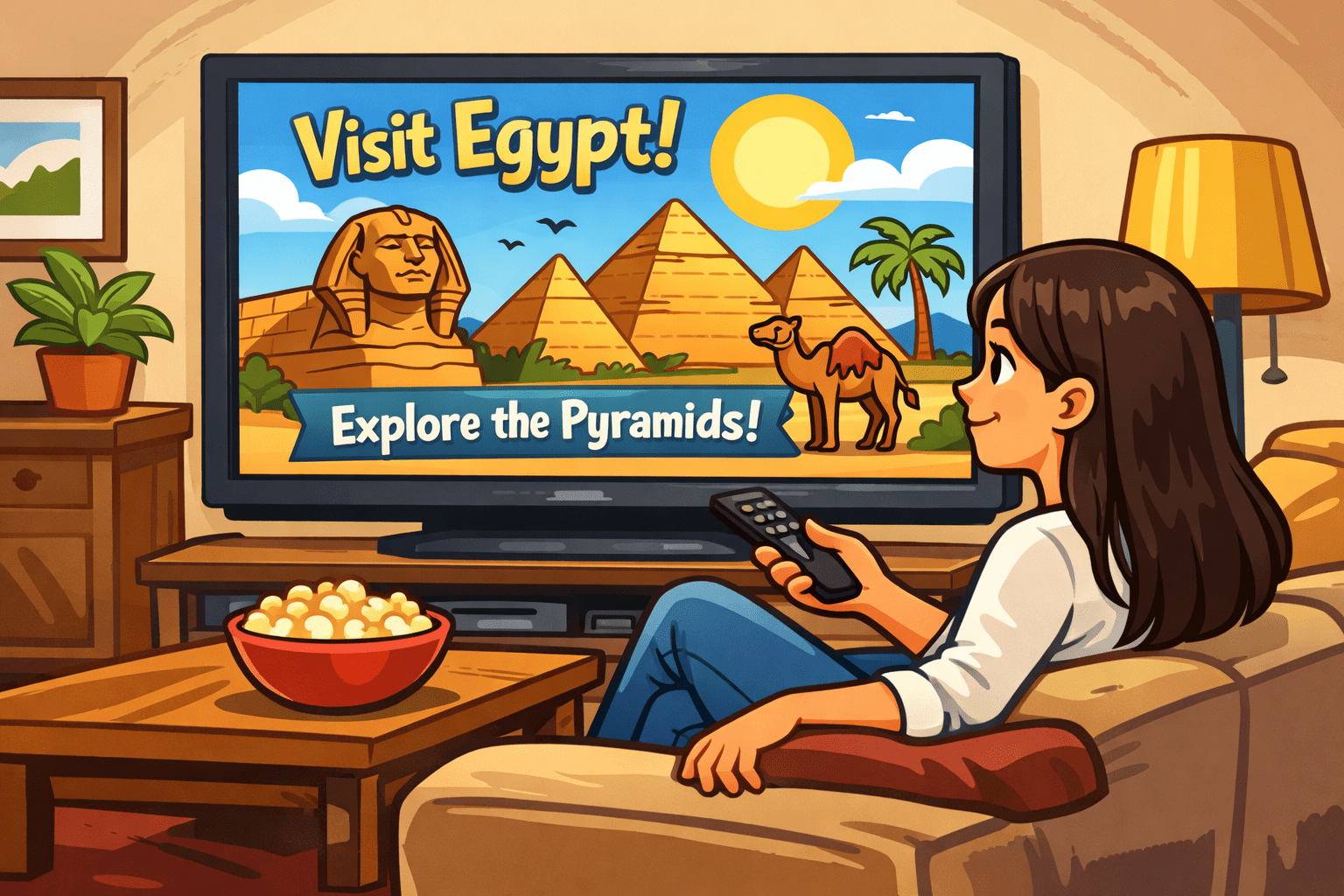 Kobieta podekscytowana spontaniczną decyzją o wyjeździe do Egiptu